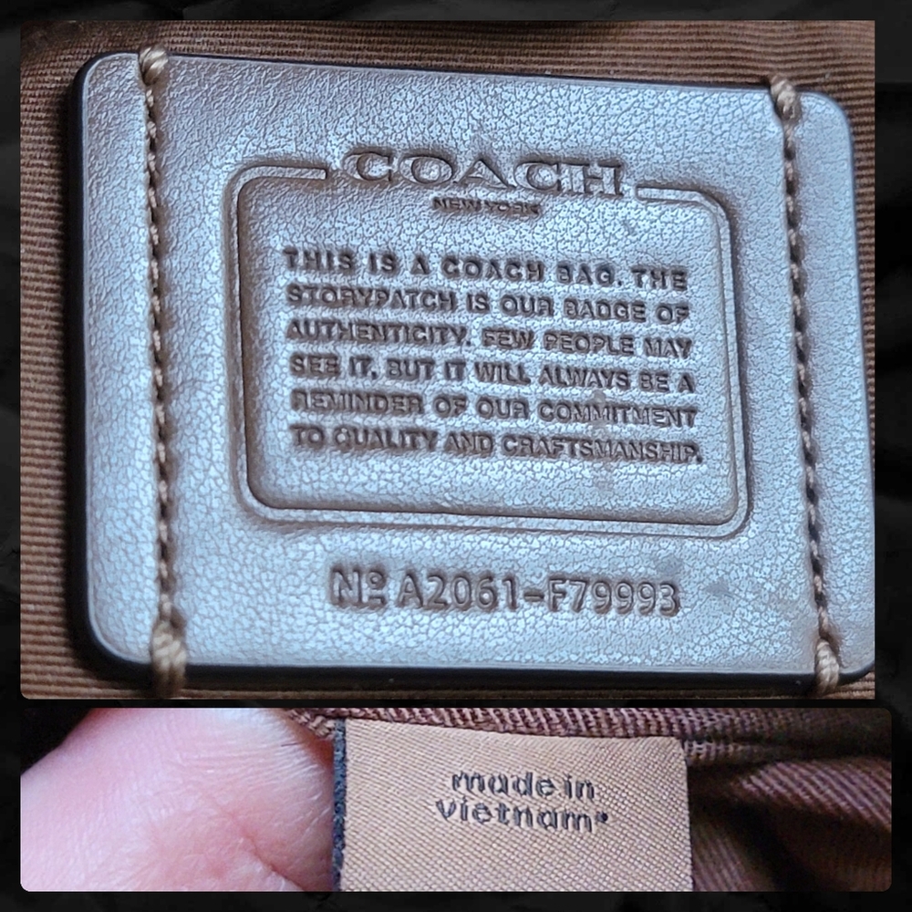 Coach F79993 Marlon Hobo Bag Brown Signature Coated Canvas Pebbled Leather Purse - Picture 13 of 16